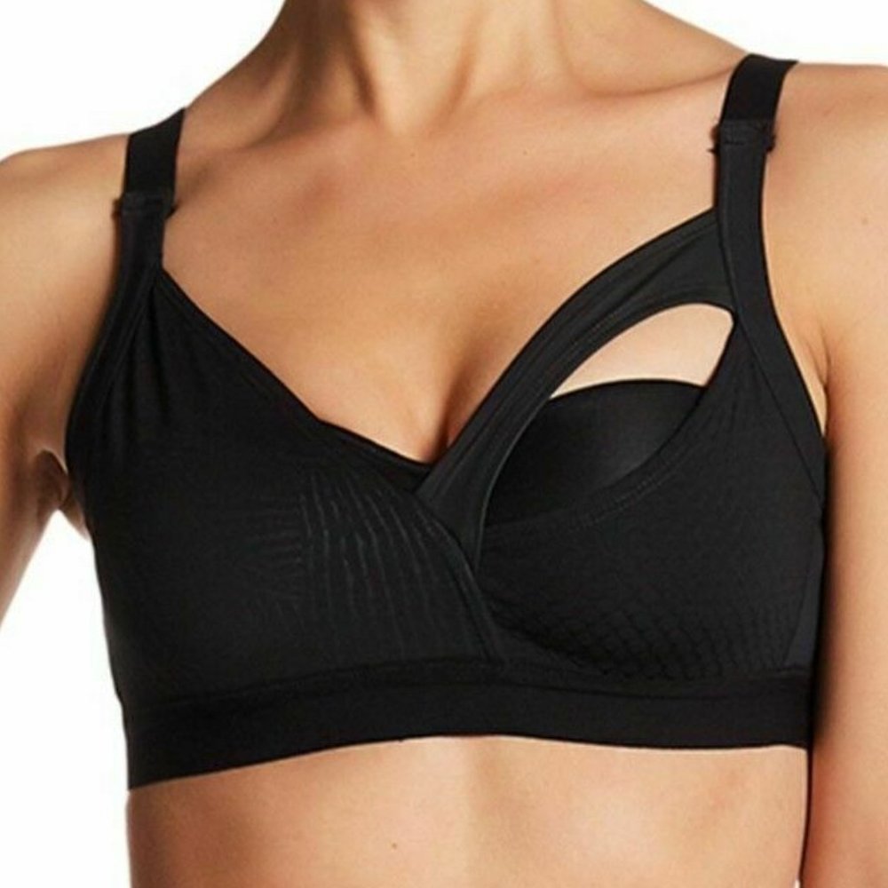 Lukka Lux Asymmetrical Cut-out Sport Bra Black XL
